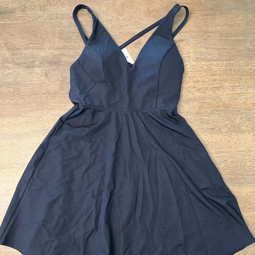 Halara Everyday Crisscross Backless Barre Ballet Dance Flared Dress